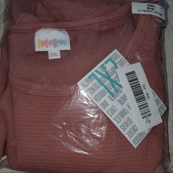 NWT 2XL LULAROE TEXTURED GIGI TOP MAUVE - Picture 4 of 6